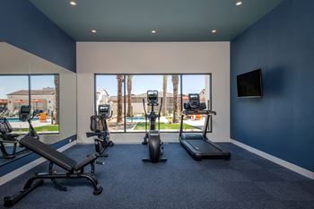 Fitness center with outdoor views